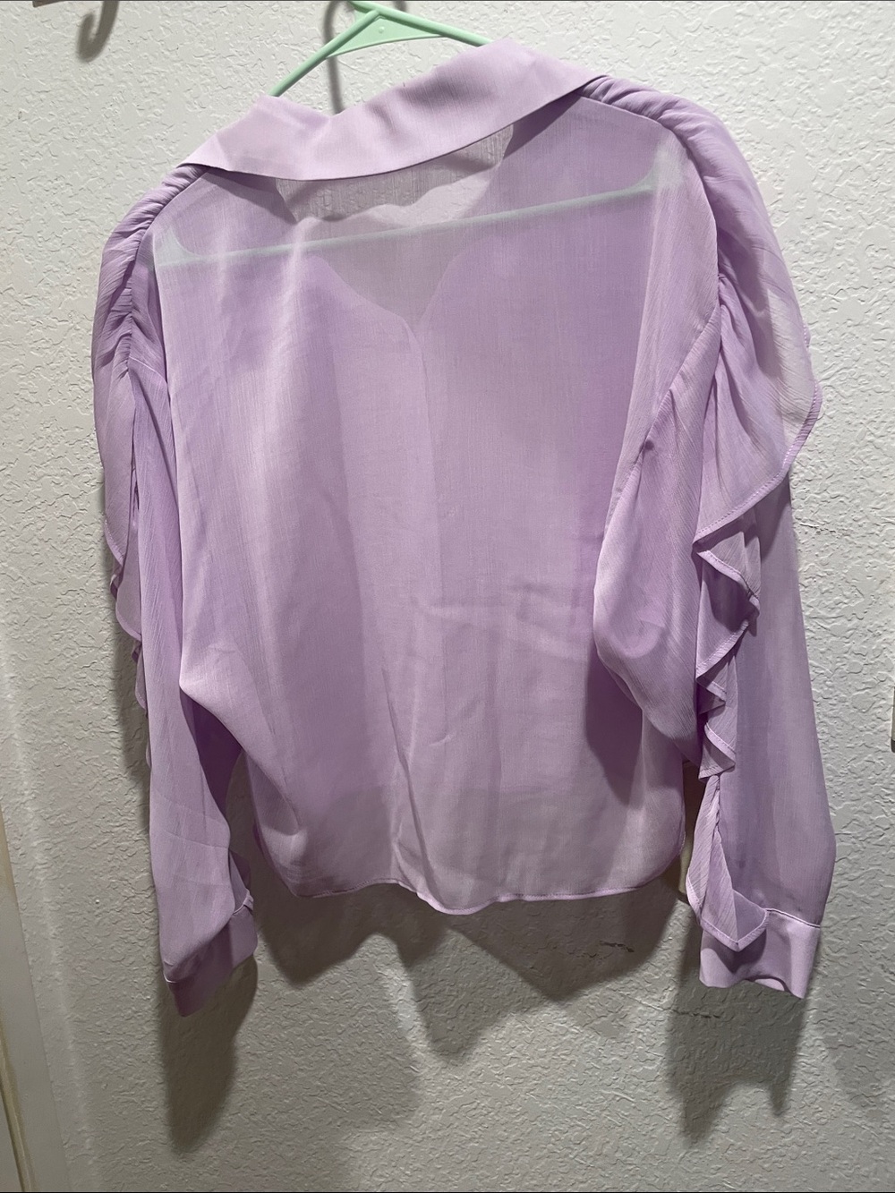 Zara Lilac Ruffle Button-Front Blouse - Picture 3 of 3